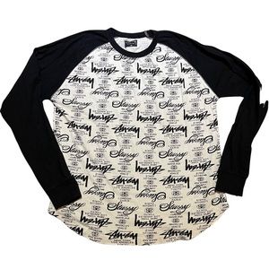Stussy long sleeve black white shirt size medium HH